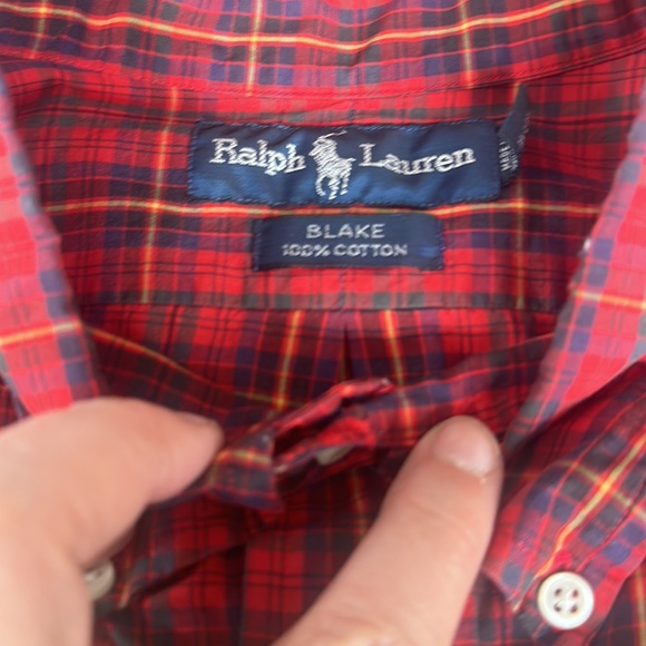 Ralph Lauren Red Plaid Shirt Cotton Long sleeve XL - Picture 3 of 4